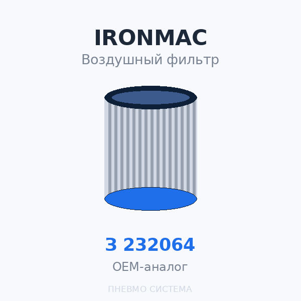 Фильтр воздушный IRONMAC З 232064 OEM