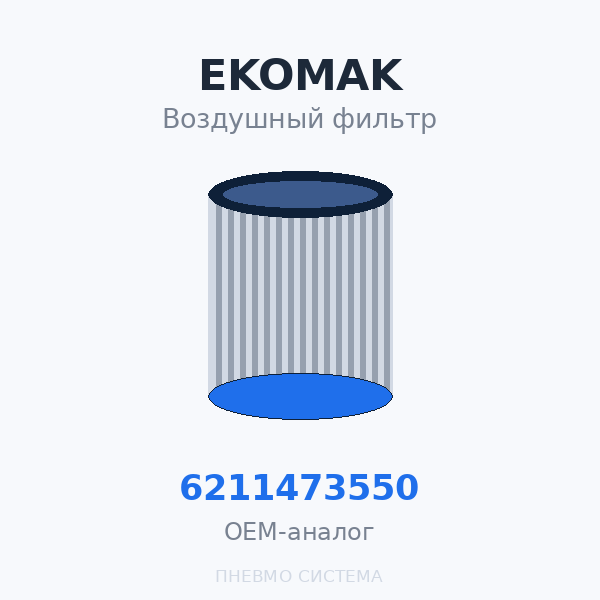 Фильтр масляный EKOMAK 6211473550 (MKN000940, MKN000941, MKN002817, 2200702) OEM