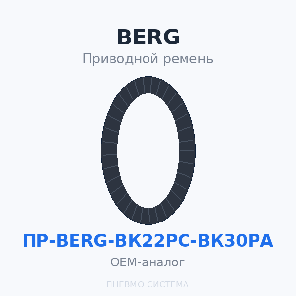 Приводной ремень BERG ВК22РС (3 шт.), ВК30РА (4 шт.) OEM