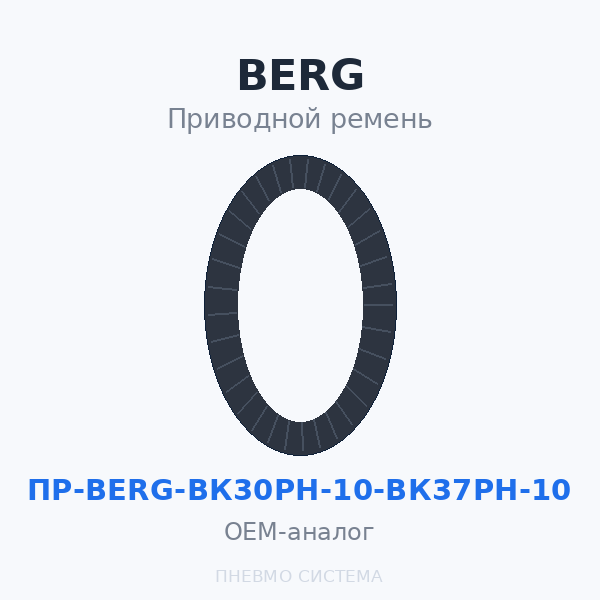 Приводной ремень BERG ВК30РН 10 бар (4 шт.), ВК37РН 10 бар со шкивом ⌀ 150 мм (4 шт.) OEM
