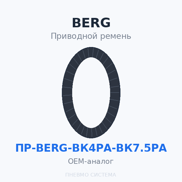 Приводной ремень BERG ВК4РА (2 шт.), ВК7.5РА (2 шт.), ВК5.5РСY 10 бар (2 шт.) OEM