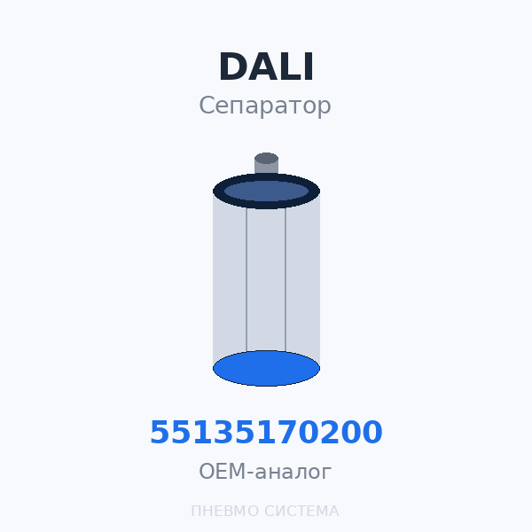 Фильтр-маслоотделитель сепаратор DALI 55135170200 (SB521, JG885600-062, KB8634, 3221113204Y, 537704012030) OEM