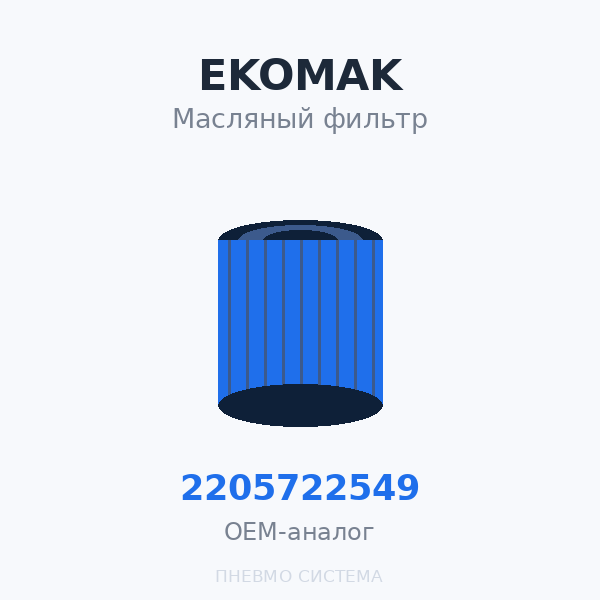 Фильтр масляный EKOMAK 2205722549 (MKN000935, 215702-1) OEM