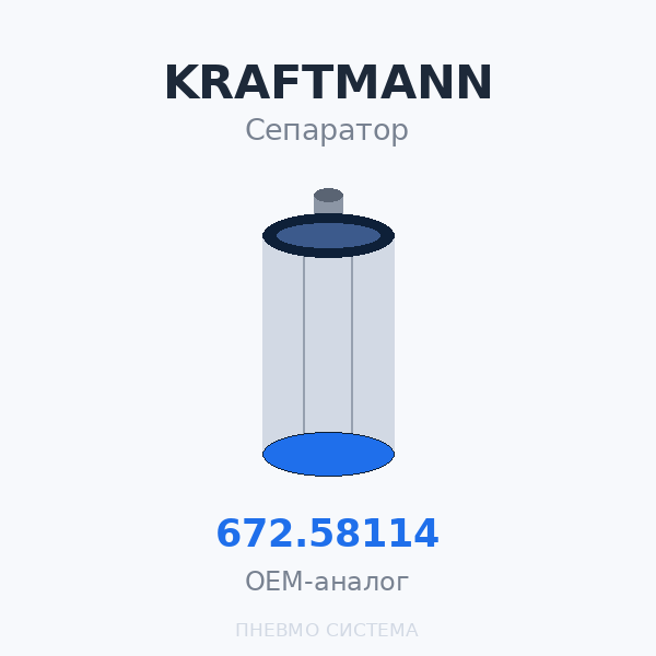 Фильтр-маслоотделитель сепаратор KRAFTMANN 672.58114 (572.58114, 672.58111) OEM